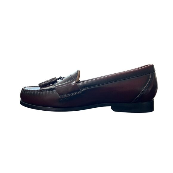 GH Bass Mens Tassel Loafers Brown Burgundy Leather Size 9.5 NEW - Picture 9 of 10